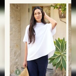 Frankie & Eileen Audrey White Asymmetrical Women's Blouse